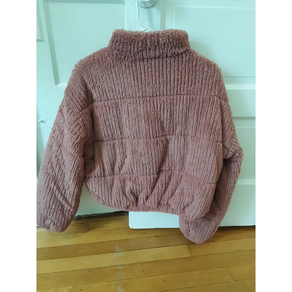 XS Wild Fable Mauve Fuux Fur Jacket - Picture 3 of 5